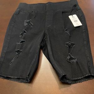 Distressed Bermuda Jean Shorts